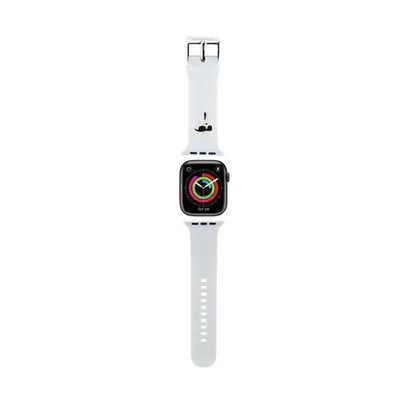 Zdjęcie produktu dla Karl Lagerfeld Pasek KLAWLSLKNH Apple Watch 42/44/45/49mm biały/white strap 3D Rubber Karl Head