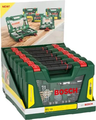 Produktbild von V-Line Box, Bohrer- und Bit-Set, 91-teilig, Ratschen-Schraubendreher, Magnetstab