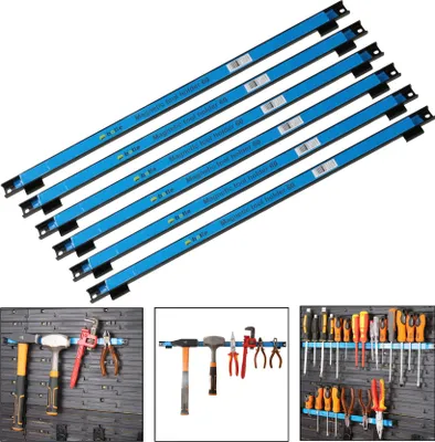 Produktbild von 6 x Magnetliste Magnetische Werkzeugleiste Metallstreifen Länge 60 cm Schwarz, Für Werkzeugtafeln der Marke BOTLE mit Befestigungswinkeln für Schraubendreher, Zangen, Bohrer und mehr