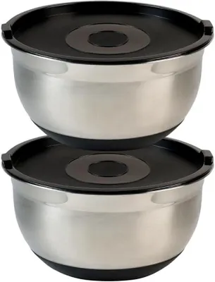 Productafbeelding van Kesper | Set van 2 mengkommen met deksel, roestvrij staal, Ø 26 cm, 4,5 liter | 90826