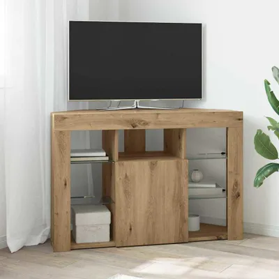 Produktbild von "Schlussverkauf" Eck-LED-TV-Schrank moderne - Wohnzimmer Fernsehschrank - Artisan-Eiche 100x40x68cm Holzwerkstoff  C14767