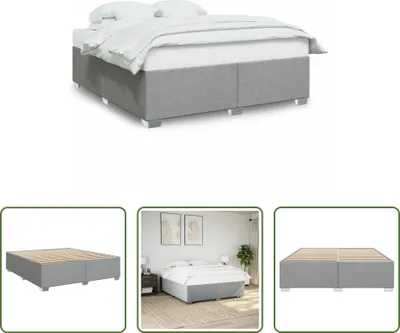 Produktbild von The Living Store Bettgestell ohne Matratze Hellgrau 200x200 cm Stoff