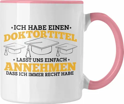 Produktbild von Trendation - Lustige Tasse für Doktortitel - Prüfung bestanden Geschenkidee zum Feiern des Erfolgs (Rosa)