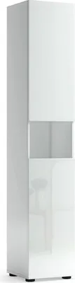 Immagine prodotto di Dmora Mobile Colonna Volpetta 34x34x180h cm Bianco Bianco Lucido, 2 Ante Apertura Battente  Italy