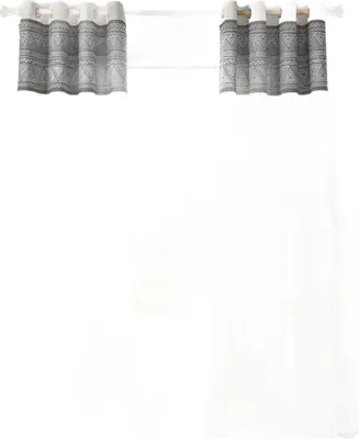 Produktbild von Ösenschal Vorhänge 2 Stück 245x140cm Halbtransparent Leinenoptik Weiß
