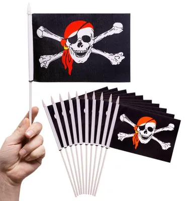 Produktbild von PHENO FLAGS Handfahne Piraten Fähnchen Stockfahne Handflagge Kinder