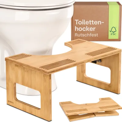 Produktbild von Praknu Klappbarer Toilettenhocker aus  Bambus-Holz