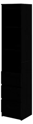 Produktbild von Highboard in Schwarz mit Eichen-Optik 37,5x35x180 cm aus Holzwerkstoff