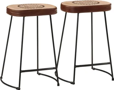 Image de Tabourets de bar lot de 2 marron foncé 41x29x62 cm