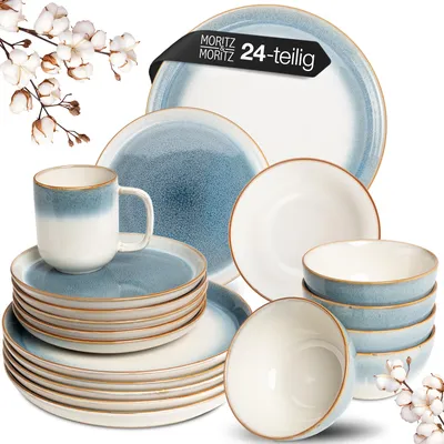 Produktbild von Moritz & Moritz TARENTO blau Geschirrset 24 tlg.