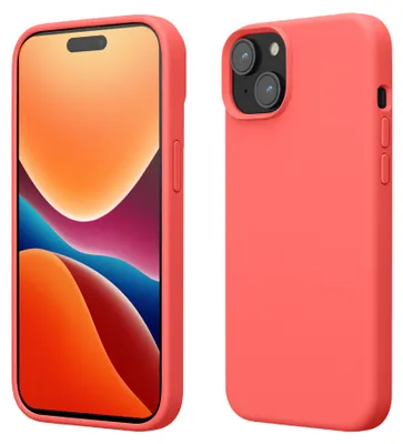 Produktbild von kwmobile Handyhülle für iPhone 15 Plus Hülle, für iPhone 15 Plus Case - Hülle Silikon - kabelloses Laden - Neon Koralle