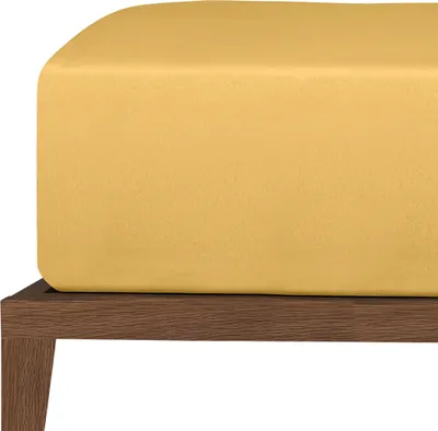 Produktbild von uncover by SCHIESSER Edeljersey Spannbettlaken New Jersey | 100% Baumwolle | Matratzenhöhe bis 20cm | 100x200cm | Senf