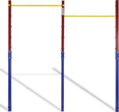 Produktbild von CCLIFE Reckstange Outdoor Turnreck doppelte Turnstange höhenverstellbar bis 150 kg Rot-Blau