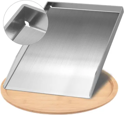 Image de Plaque de cuisson de 28x20 cm, en acier inoxydable, pour barbecues au gaz ou au charbon, idéale pour le camping