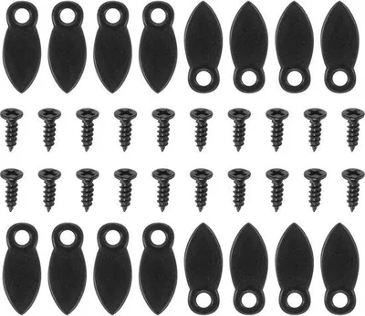 Image de Clips pour cadres photo, 50 pièces, noirs, avec vis