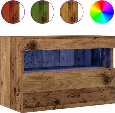 Immagine prodotto di Mobile TV da parete con LED Legno vecchio 60 x 30 x 40 cm