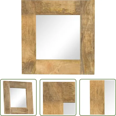 Obrázek produktu pro The Living Store Zrcadlo z masivního mangového dřeva 50 x 50 cm