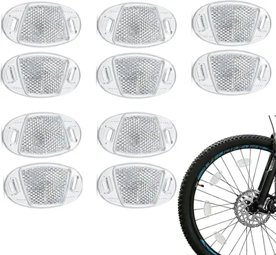 Image de 10 réflecteurs pour vélo, réflecteurs pour rayons en plastique, catadioptres pour vélos, accessoires pour vélos pour enfants et VTT