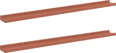 Image de vidaXL Étagère murale, support mural, 2 pièces, rouge, 100 x 9 x 3 cm, bois composite