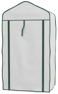 Produktbild von Gew?chshaus mit 3 Regalb?den und 1 Rei?verschlusstš¹r zum Anpflanzen von Pflanzen, 59 x 39 x 127 cm, wei?