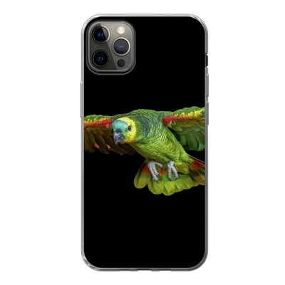 Produktbild von MuchoWow® Handyhülle Schutzhülle Hülle für iPhone 12 Pro Max Papagei - Vogel - Federn Silikon Softcase Handy Hülle - Hartschale
