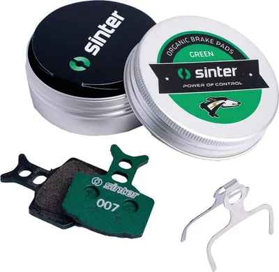 Imagen del producto de Pastillas de freno de disco sinterizadas, modelo 007 Formula, orgánicas, para bicicleta de montaña de competición, color verde, juego, en envase