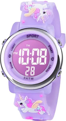Produktbild von Digital Uhren für Kinder, Wasserdicht Kinderuhr Digital,Silikon Armbanduhr Sports Outdoor mit Wecker Datum Stoppuhr Led Lichter für Jungen und Mädchen
