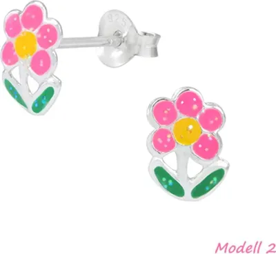 Produktbild von Kinderohrstecker: Mädchen Ohrringe Silber „Blume / Blümchen“ Modell 2