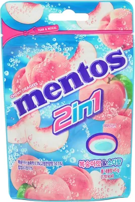 Produktbild von Mentos 2in1 Dragees Pfirsich Soda 45g