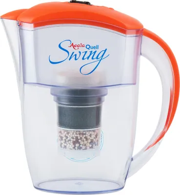 Produktbild von AcalaQuell Swing® Kannen Wasserfilter in orange, inkl. 1x Filterkartusche und 1x Mikroschwamm