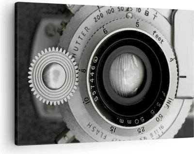 Produktbild von Bild auf Leinwand - Leinwandbild - Einteilig - Objektiv Schwarzweiß Vintage - 70x50cm - Wand Bild - Wanddeko - Wandbilder - Leinwanddruck - Bilder - Wanddekoration - Leinwand bilder - AA70x50-4631