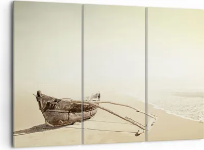 Produktbild von Bild auf Leinwand - Leinwandbild - 3 Teile - £ódŸ Wrack Meer - 105x70cm - Wand Bild - Wanddeko - Wandbilder - Leinwanddruck - Bilder - Wanddekoration - Leinwand bilder - Wandbild - CE105x70-5123