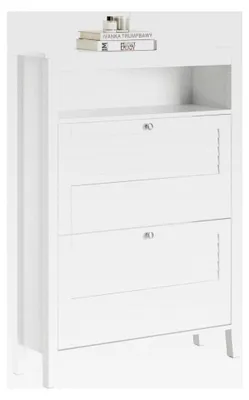 Produktbild von Schuhkipper Schuhschrank mit 2 Klappen in Weiß BHT ca. 80x108x25cm