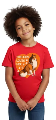 Produktbild von Spreadshirt Lassie Dieses Mädchen Liebt Lassie Spruch Kinder T-Shirt, 110/116 (5-6 Jahre), Rot