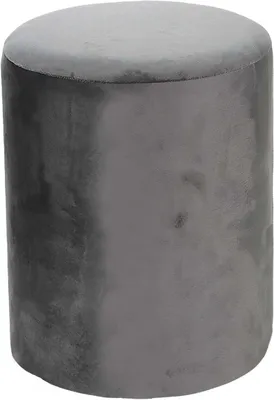 Produktbild von Hocker, rund, gepolstert, mit Velours-Samt bezogen, Samthocker (ØxH) ca. 28 x 37 cm, grau