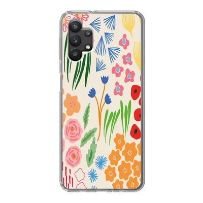 Produktbild von MuchoWow® Handyhülle Schutzhülle Hülle für Samsung Galaxy A32 5G Blumen - Muster - Feldblumen Silikon Softcase Handy Hülle - Softcase