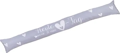 Produktbild von heimtexland ® Zugluftstopper Windstopper Fensterdeko Kissen Türdichtung Fensterdichtung trendig bedruckt mit 46% Sandfüllung OPTIMALE ABDICHTUNG Deko Geschenk Fensterkissen Typ378 Hellgrau MeinTag