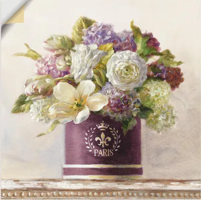 Produktbild von ARTland Wandbild, selbstklebend Tulpen in Auberginer Hutschachtel Größe: 50x50 cm