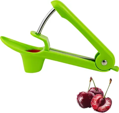 Produktbild von Praktischer Kirschentkerner zum schnellen und sicheren Entsteinen, Kunststoff und Edelstahl, grün