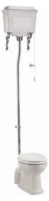 Produktbild von Casa Padrino Luxus Jugendstil WC Weiß / Weiß hochhängend mit Aluminium Spülkasten weiß lackiert - Barockstil Antik Stil