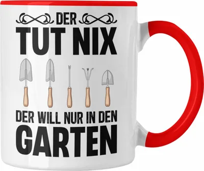 Produktbild von Trendation - Der Tut Nix Gärtner Tasse mit Spruch Garten Hobbygärtner Geschenk Lustig (Rot)