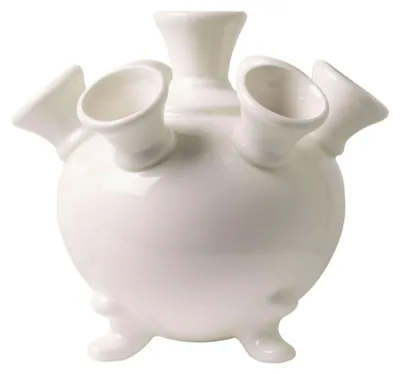 Obrázok produktu pre Heinen Delfts Blauw – Váza s tulipánmi na podstavci – biela – keramika – 17 cm