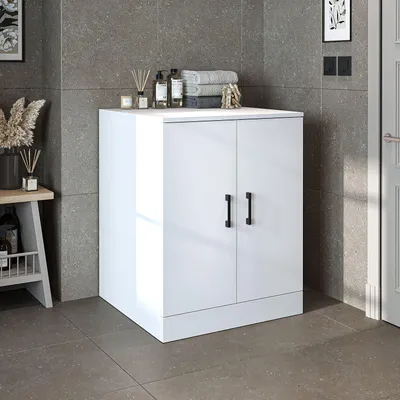 Produktbild von Skye Decor, Hochwertiger Waschmaschinen-Schrank, Weiß, 70 cm | 100% Melamin beschichtet