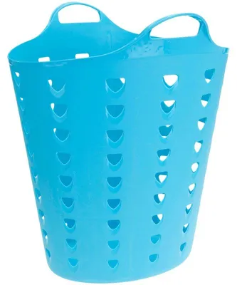 Produktbild von Flexibler Waschekorb - blau - 60 Liter - Kunststoff - 47 x 50 cm