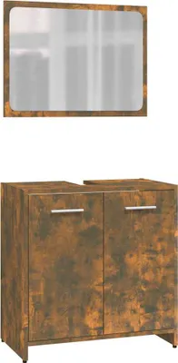 Produktbild von vidaXL Badmöbel-Set Räuchereiche Holzwerkstoff