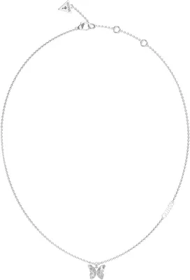Zdjęcie produktu dla Guess JUBN04107JWRH Naszyjnik damski pavé motyl kolor srebrny