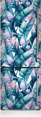 Produktbild von Kühlschrank Aufkleber Kühlschrankmagnete Dekoration Kühlschrankfolie 60x180 cm - Regenbogenblätter.