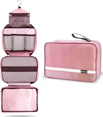 Produktbild von Famanu Kosmetiktasche Große Reise-Kosmetiktasche mit 4 Fächern - Rosa