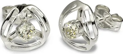 Produktbild von SilberDream Ohrstecker für Damen 925 Silber weiß Zirkonia Ohrringe 9mm SDO528W