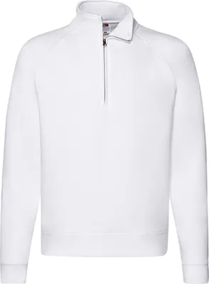 Produktbild von Fruit of the Loom 62-032-0 | Premium Zip Neck Raglan Sweat - Farbe: White - Größe: XL